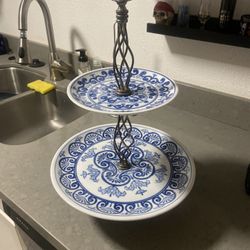 Vintage 2 Tier Bombay Pastry Stand 