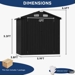 4x6 Outdoor Metal Storage Shed 