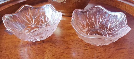 Set of 2 vintage glass candy dishes