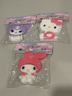 3 New Sealed Squishy Squeezy Hello Kitty My Melody & Kuromi Taba Tastic Rare
