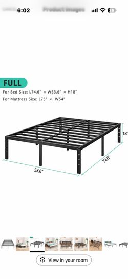 New in box full size bed frame