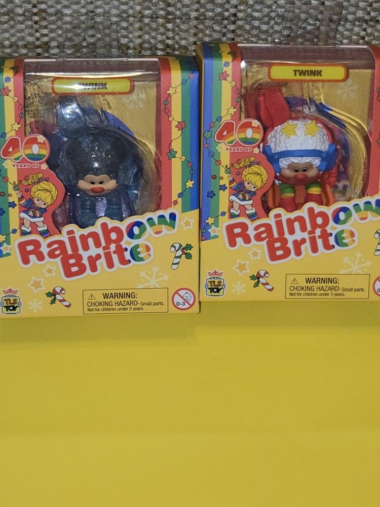 Rainbow Brite Twink CHASE & Winter Sleding Mini 3" Collectible Figure Combo Set