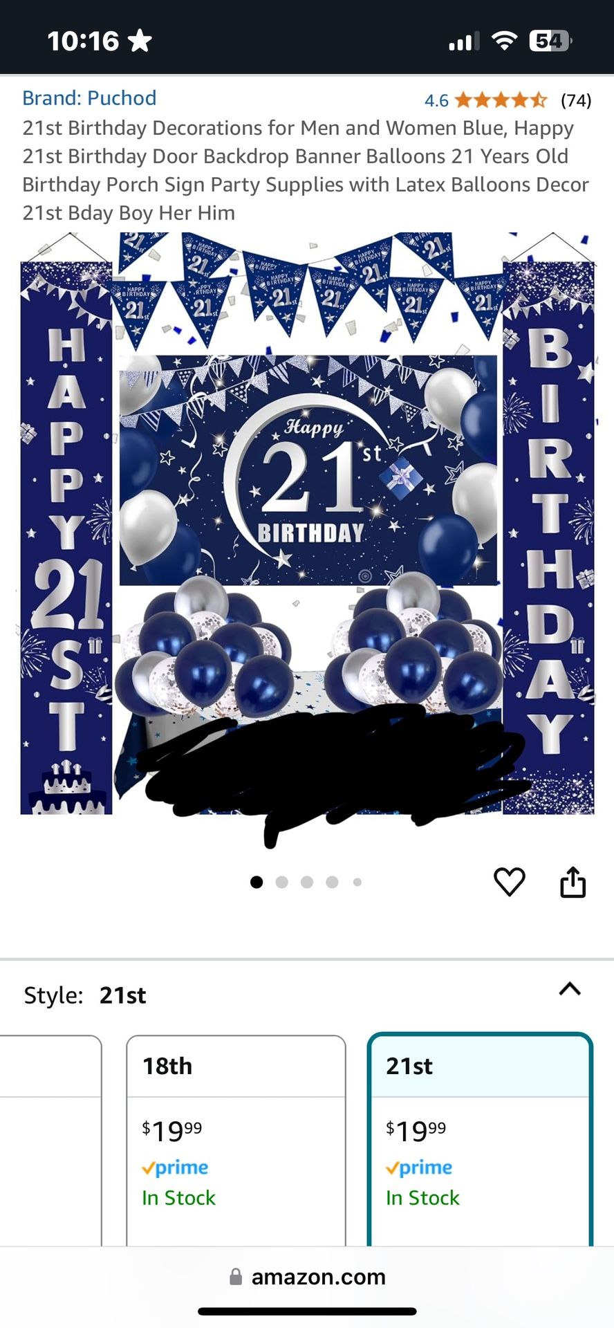 21st Birthday Decorations Used