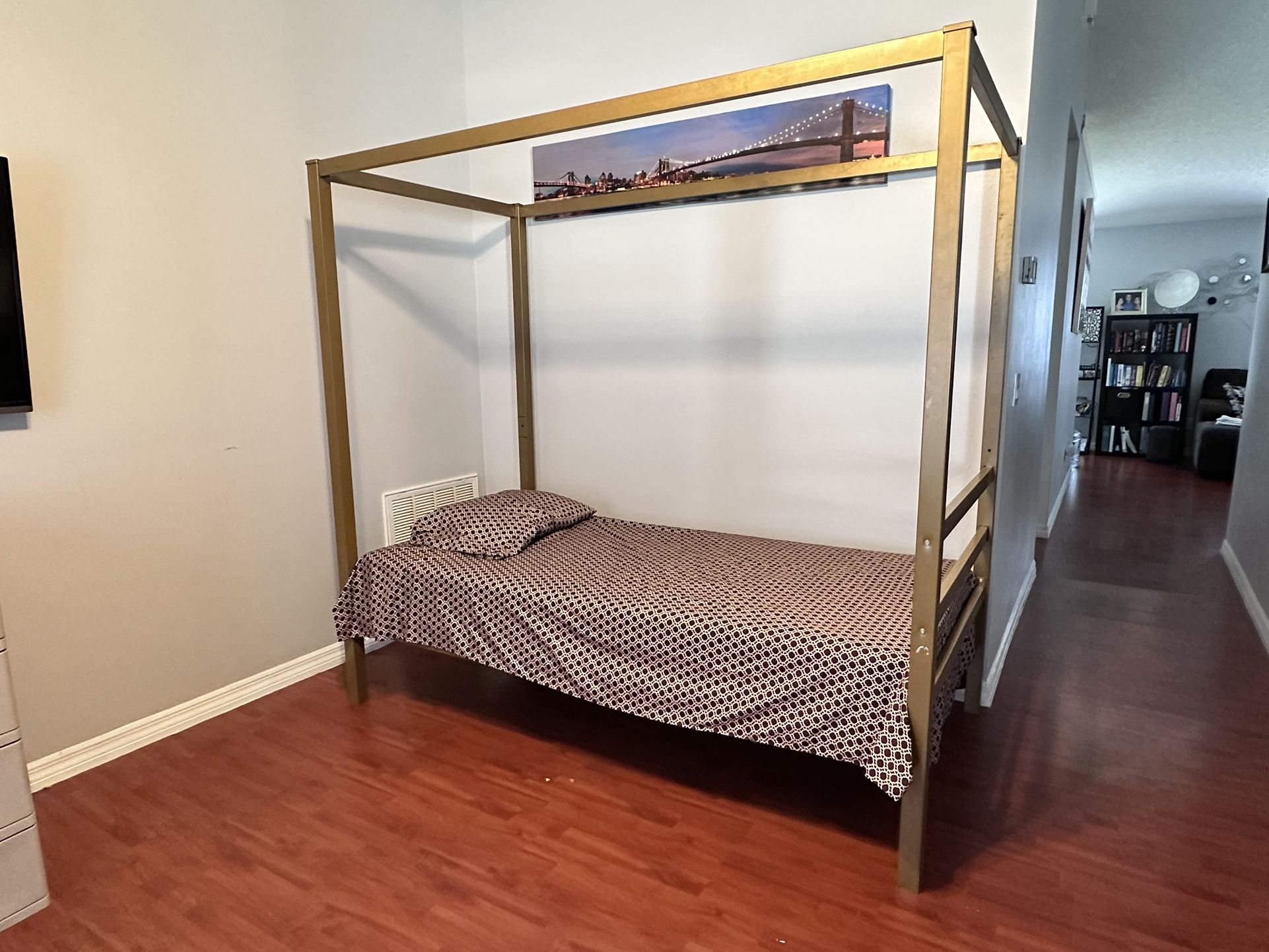 Metal Canopy Twin Bed Frame 