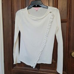 Lilly Pulitzer Mini Avenue White Cardigan Size XL/12-14
