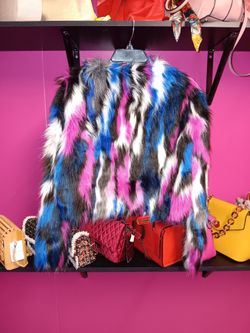 Multicolored Fur Coat 