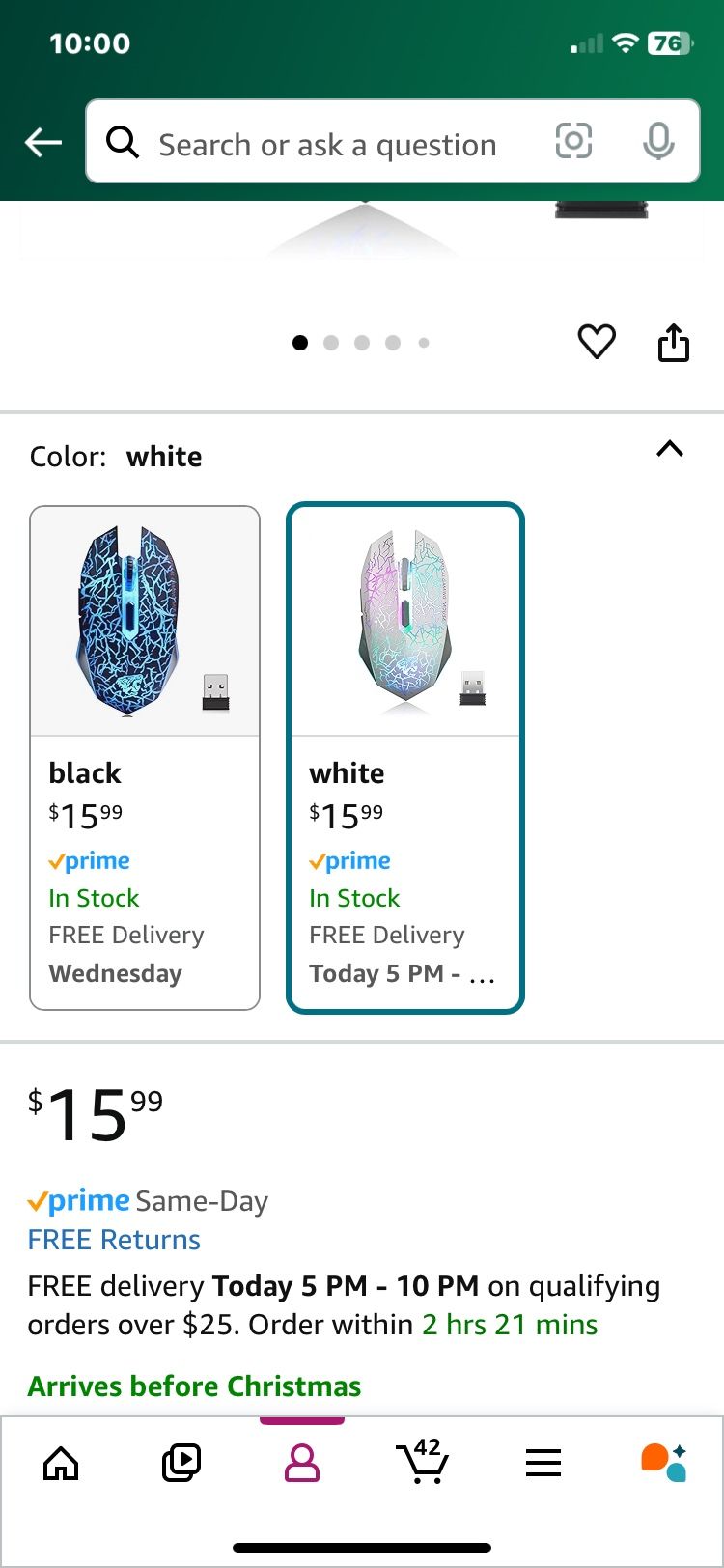 Noiseless RGB Gaming mouses