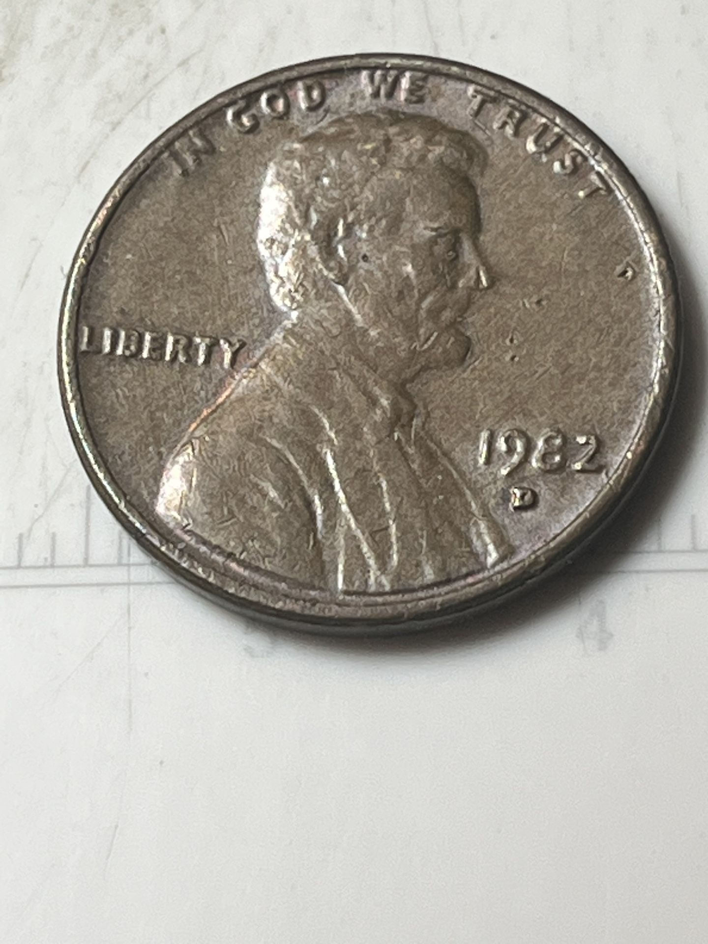 1982 D Big Date Penny 3.10 Grams