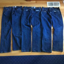 3 Pairs of Levis Denim Blue Jeans 505 Womens Straight Leg Size 8 S