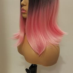 Short Pink Straight Wig