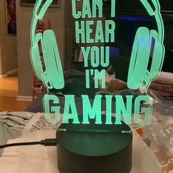 Brand New Gamer Light Changing Sign 