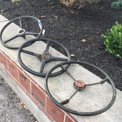 3 Vintage Steering Wheels 