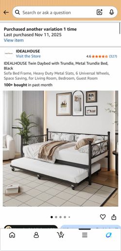 Day bed with trundle frame (no mattress)