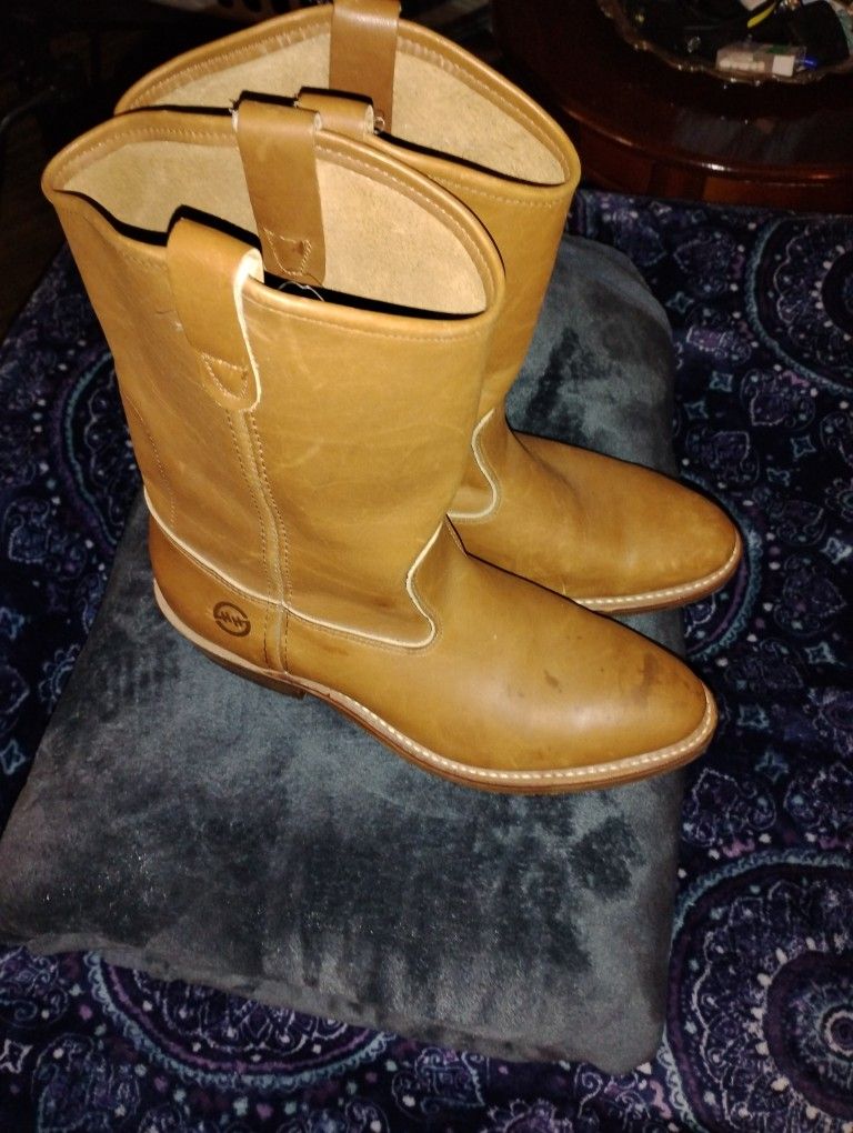 Double H 11" Brown Mens Work Steel Toe Pull On Boots 2755