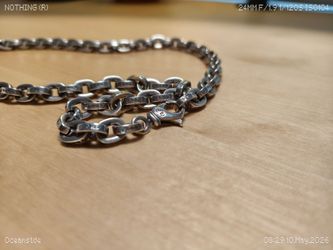 Chrome Hearts 24 Inch Paper Chain Necklace w/ Lobster Clasp