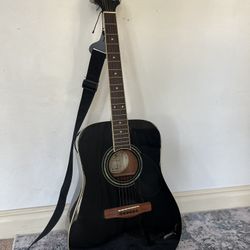 Greg Bennett Black Acoustic Guitar