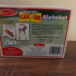 New Melissa & Doug Puzzle Cards Alphabet