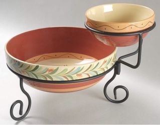 Southern Living at Home Gail Pittman Provence Chip /Dip  Bowl Hand Painted 