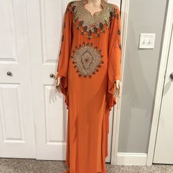 Beaded Abaya/Jalabiya Maxi Dress For Woman 