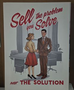 Sell The Problem You Solve Not The Solution" Motivational Canvas Wall Art