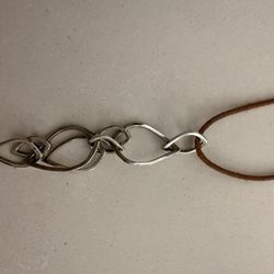 KENZO Necklace, Silver and Leather 