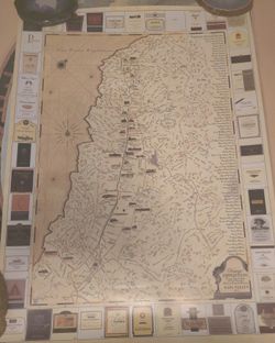 Vintage expedition checking and tasting Napa Valley wineries map 18.5 x 25" in vg condition