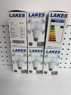 Lakes Motion Sensor LED Light Bulbs 7W – 6 Pack