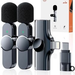 Kinglucky 2 Pcs Lavalier Mini Microphone for iPhone iPad Android Professional No