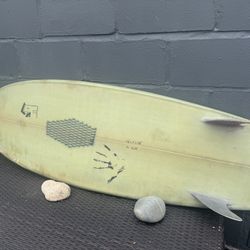 5’8 Custom Fish Glassed on Fins 