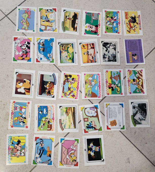 Disney Animated Cartoon Impel Trading Cards 1991 Lot of 28