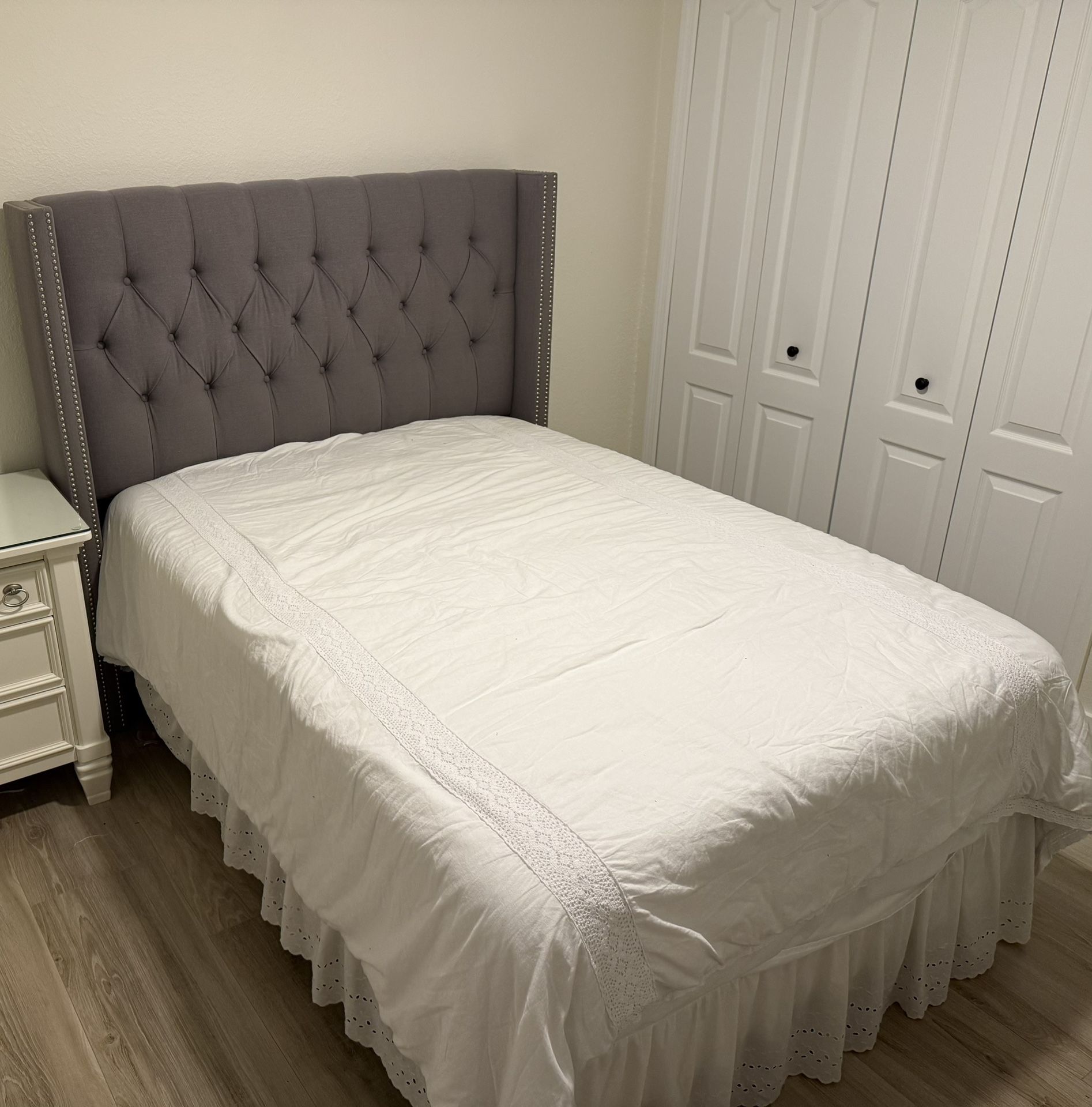 Gray Bed Frame And Mattress