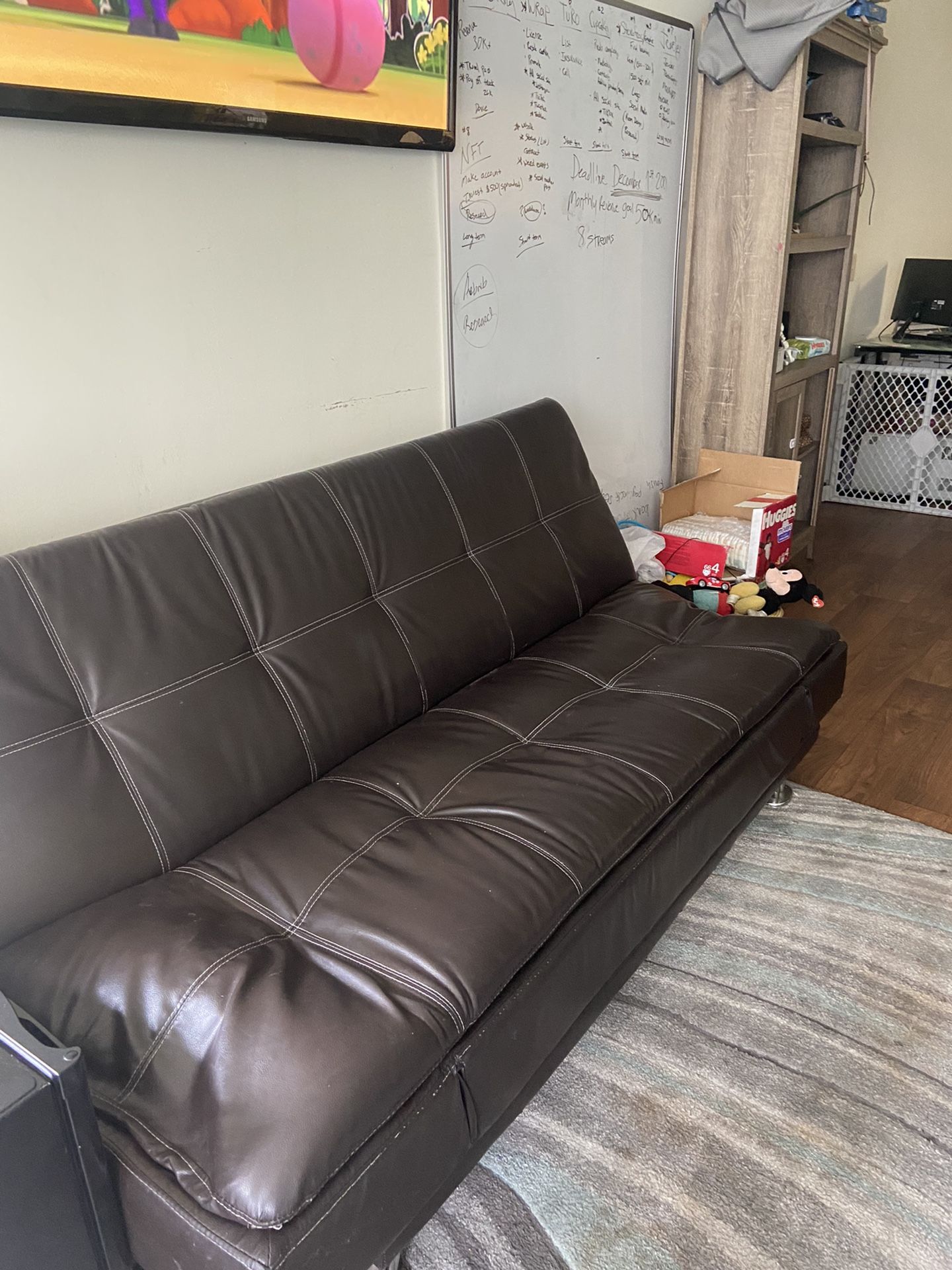 Brown Futon  MUST PICKUP TODAY FOR SALE PRICE