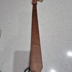 New Large Wood Tie With Tag