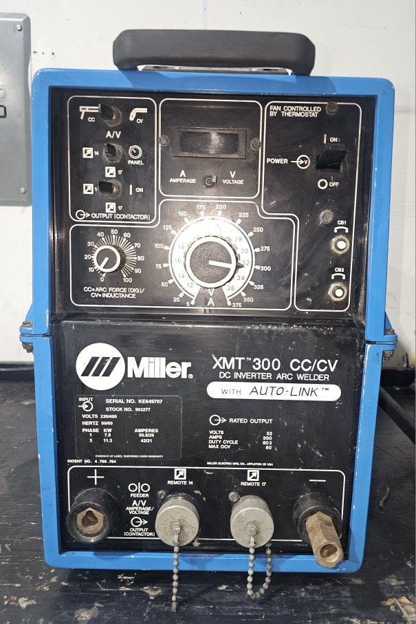 I am selling a Miller XMT 300 cc/cv welder and 9×11 wheels