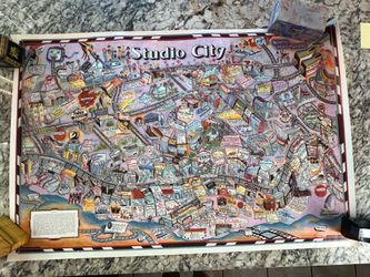 Vintage 1988 Power 106 FM Studio City Cartoon North Hollywood Map Poster 27.5x22"