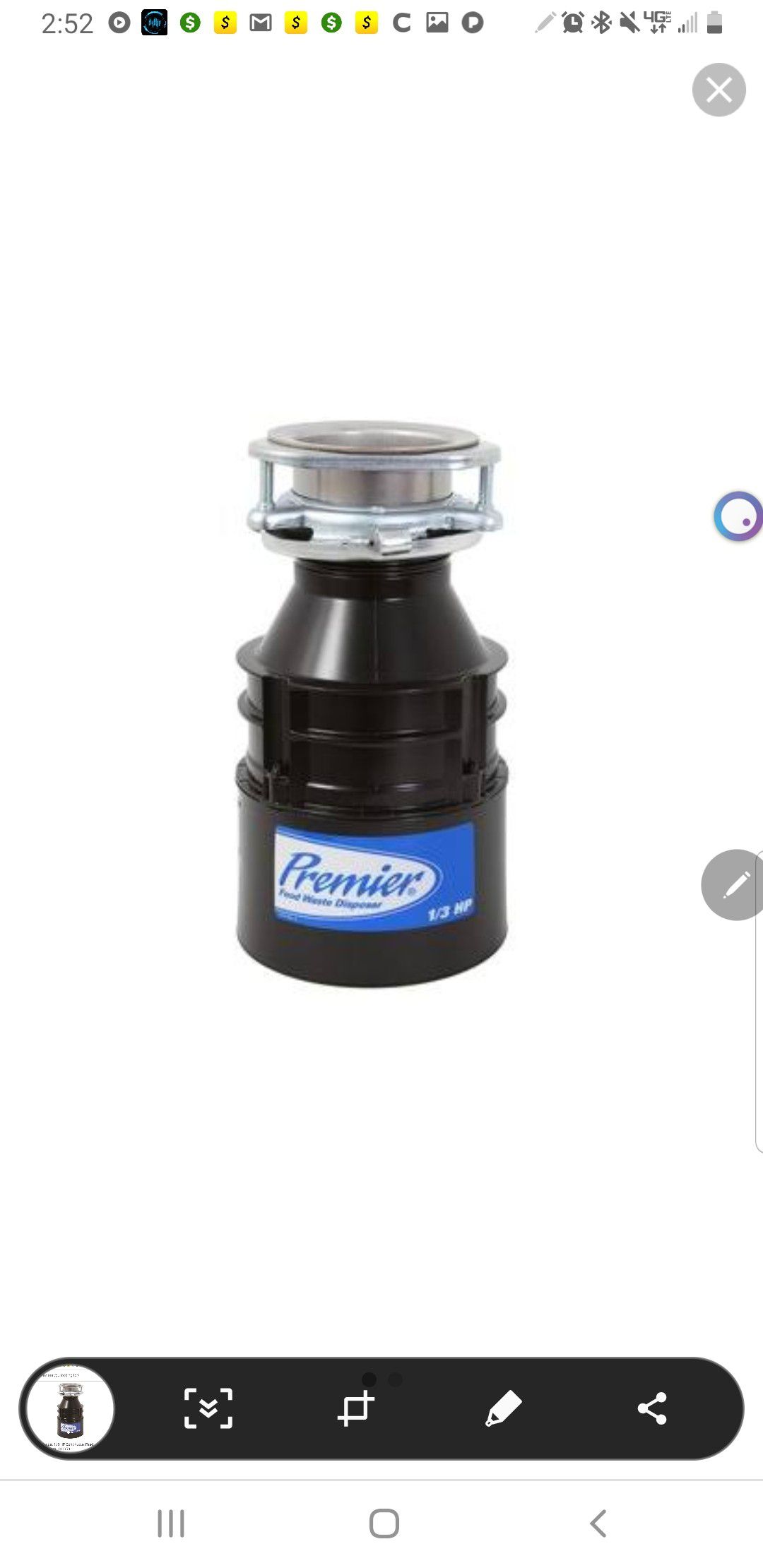 Premier Faucet 1/3 HP Continuous Feed Garbage Disposal 143053