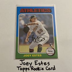 Joey Estes Oakland A’s Pitcher Topps Rookie Card. 