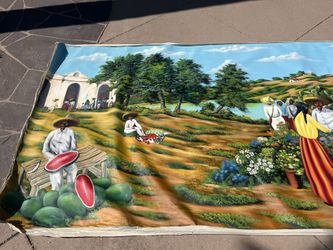 Mexican Art Canvas Painting 5’x20’