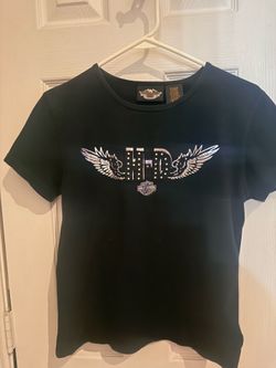 Vintage Y2K-era Harley-Davidson women's "baby tee" (L)