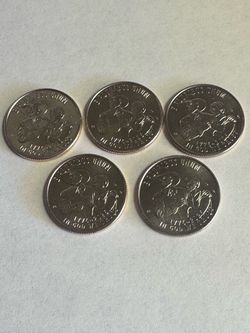 Set of 5 US Quarter Coins E Pluribus Unum