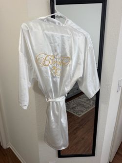 White bridal robe