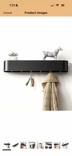 Wall mounted key holder shelf