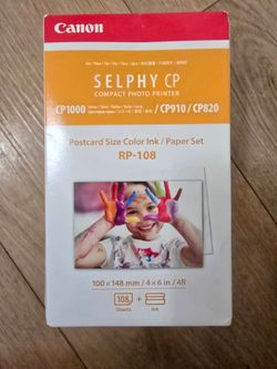 Canon RP-108 Cyan/Magenta/Yellow Ink Ribbons And Paper Set