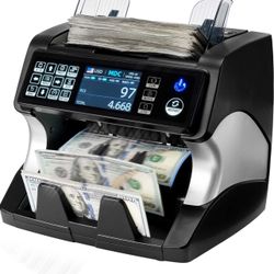 Brand New In The Box- MUNBYN IMC01 Black Money Counter Machine Mixed Denomination, Serial Number, MUL Currency, Printer Compatible, CIS/UV/IR/MG/MT Co