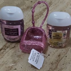 Bath and Body Works Pocketbac Holder and sanitizers