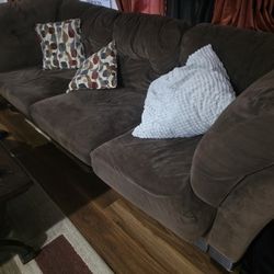 Brown Microfiber Sofa Set