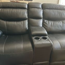 Black Leather Couches Electric 