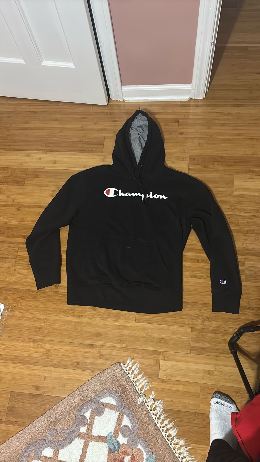 Black champion hoodie