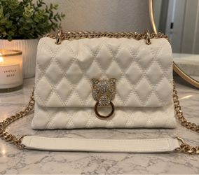ALDO White Quilted Handbag with Gold Chain – Excellent Condition✨