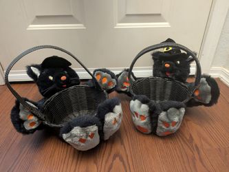 Witch Cat Halloween Trick or Treat Baskets